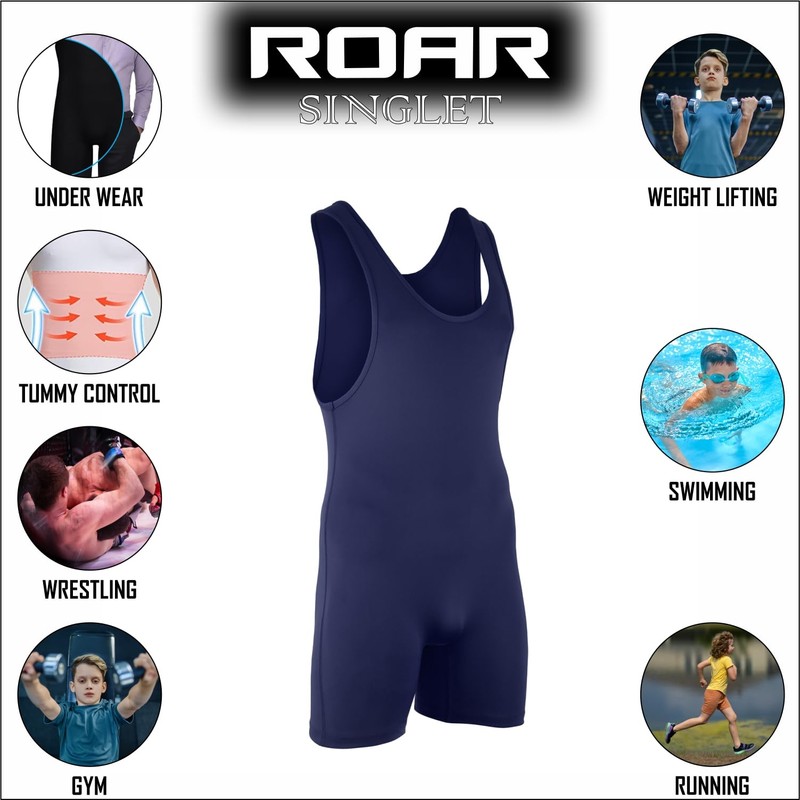 Roar Athletic Men's Wrestling Singlet Suit Bodywear Uniform for Men