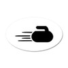 CafePress Curling Stone 35"x21" Oval Wall Decal, Vinyl Wall Peel,