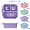 Globright Snack Box Containers 4 Pack, 3 Compartments Bento Box