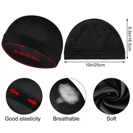 3Pcs Wave Cap Silky Elastic Band Caps Soft Breathable Hair Wrap Satin Sleeping Shower Cap Hair Bonnet for Sleep Unisex Beanie Caps Beanies Hats Shower for Men Women Athletes Hip-hop Lovers
