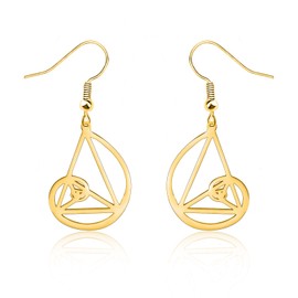 Golden Ratio Earrings, Fibonacci Sequence Earrings for Math Lovers, Geometric Spirals, Jewelry, Graduation, Mathematician, Gift for Women and Girls, Stainless Steel, No Gemstone