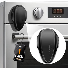 YTDSUP Oven Lock Child Safety (1 Pack), Cabinet Lock Baby Proofing, Baby and Child Proof Lock for Drawer Oven Stove Door, Upgrade Heat-Resistant Material, Easy to Install - Black