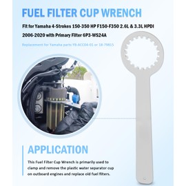 USSKYBOY Fuel Filter Cup Wrench for Yamaha 4-Strokes 150-350 HP, F150-F350 2.6L & 3.3L HPDI 2006-2020, Replacement for YB-ACC04-01 or 18-79815