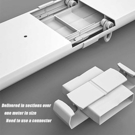 HLHHDFC Double Track Curtain Rail,Ceiling Mounted,Silent Heavy Aluminum Duty Curtain Track System,Sliding Rails for Curtains, Room Divider for Bedroom Living Room Hospital,White,2M(6.6FT))