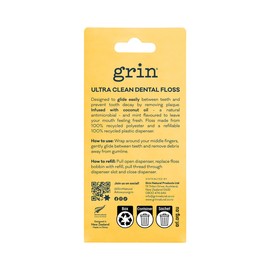 Grin Ultra Clean Coconut Oil Infused Floss, 30m + Refill
