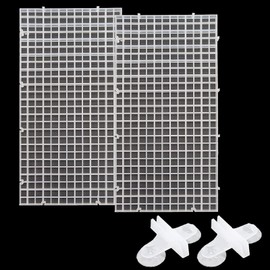 Samcos Aquarium Partition Plate Separator, 11.8 x 5.9 inches (30 x 15 cm), Aquarium Separator, Filter, Net, Rubber Suction Cup, Aquarium Filter, Set of 4 (See Through)