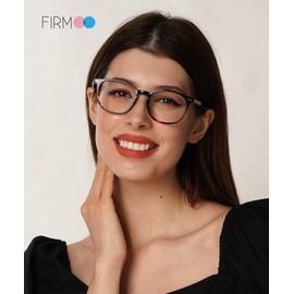 Firmoo Blue Light Blocking Glasses Women Men Round Frame Computer Gaming & Phone Eyewear Anti Eyestrain, Tortoise