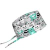 Scrub Cap Uniform Hat Unisex Animal Print (Green Cats)