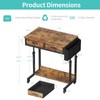 Small Portable Rolling Standing Desk - 32 Inch Adjustable Mobile