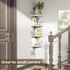 Alsonerbay Floating Corner Wood Shelves, 4 Tier Wall Mounted Rustic