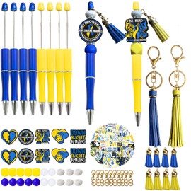 KnvsS Beadable Pens Bulk DIY Pen Making Kit with Silicone Focal Beads Make Your Own Ballpoint Pens (Down's Syndrome)