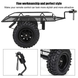 Metal Traction Buckle, Stylish RC Car Trailer Upgrade for TRX4, SCX10, D90 1/10 RC Car Model with DIY Kit, Suitable for Axial SCX10 TRX4 (Black)