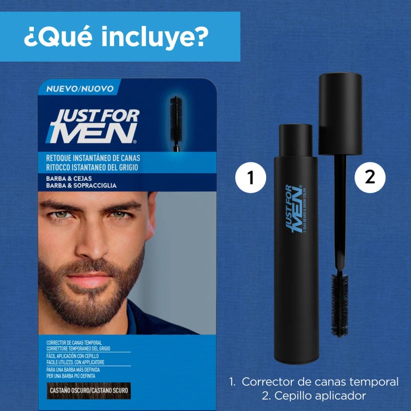 Retoque Temporal para Barba Just For Men Tinte Temporal Castaño