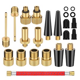 ONEWEST 21-Piece Set French Valve Adapter, Bicycle Valve Adapter, Bicycle Valve with Storage Box for DV AV SV Bicycle Valves for Bicycles, Sports Balls, Inflatable Boats, Cars