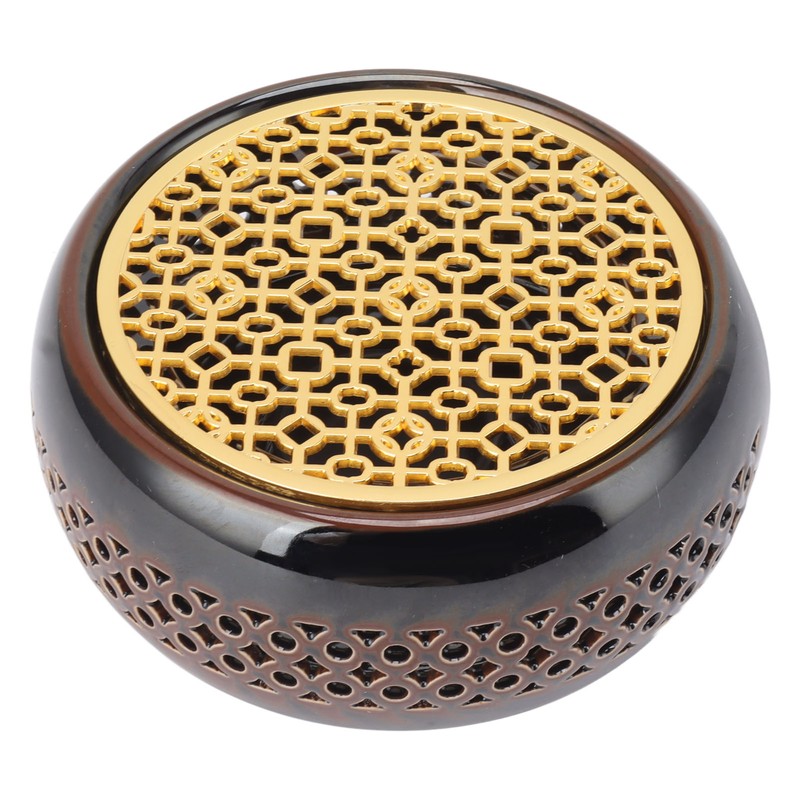 Bronze Brown Tea Light Teapot Warmer Hollow Concave Looking Ceramic