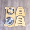 Durable Bamboo Dog and Cat Food Bowl Holder, Height Adjustable
