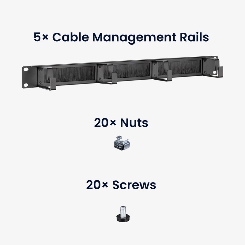 kwmobile 1U 19" Server Rack Cable Management Brackets (Pack of