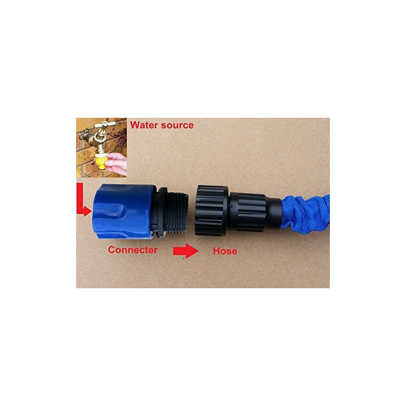 Topways® Electronix erweiterbarer Gartenschlauch Stecker und Buchse Adapter Verbindungsstück Blau