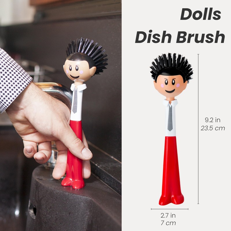 Vigar Dolls Orlando Dish Brush, Dish Brush with Handle that