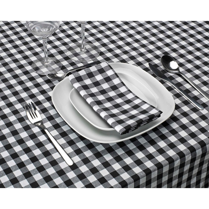 LAN&LAN - Rectangular Check Tablecloth, Tablecloth for Indoor and Outdoor