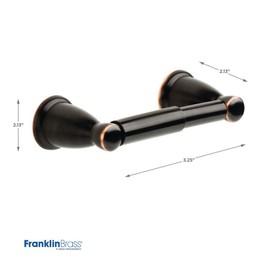 Franklin Brass Kinla 3-Piece Bathroom Set Oil Rubbed Bronze 24" Towel Bar Rack, Toilet Paper Holder, Ring Hardware KIN3PC-ORB