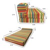 Danfuton Multi Striped Colors Sleeper Chair Folding Foam Bed, Portable