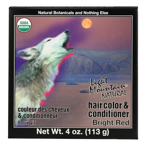 Light Mountain Natural Hair Color & Conditioner, Bright Red, 4 oz (113 g) (Pack of 3)