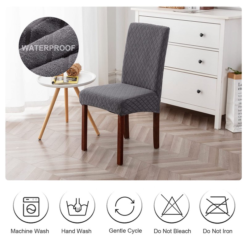Genina Waterproof Chair Covers for Dining Room Set of 6,