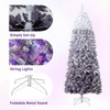 GarveeHome 7.5ft Snow Flocked Pencil Christmas Tree, Slim Artificial Christmas