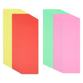 PATIKIL Book Dividers with Tab, 11.8x3.9 Yellow/Red/Green/Pink Plastic Book Binder Index Card Files Dividers Separator with Sticker on for Storage Box Drawer Magazines Album, 48Pcs