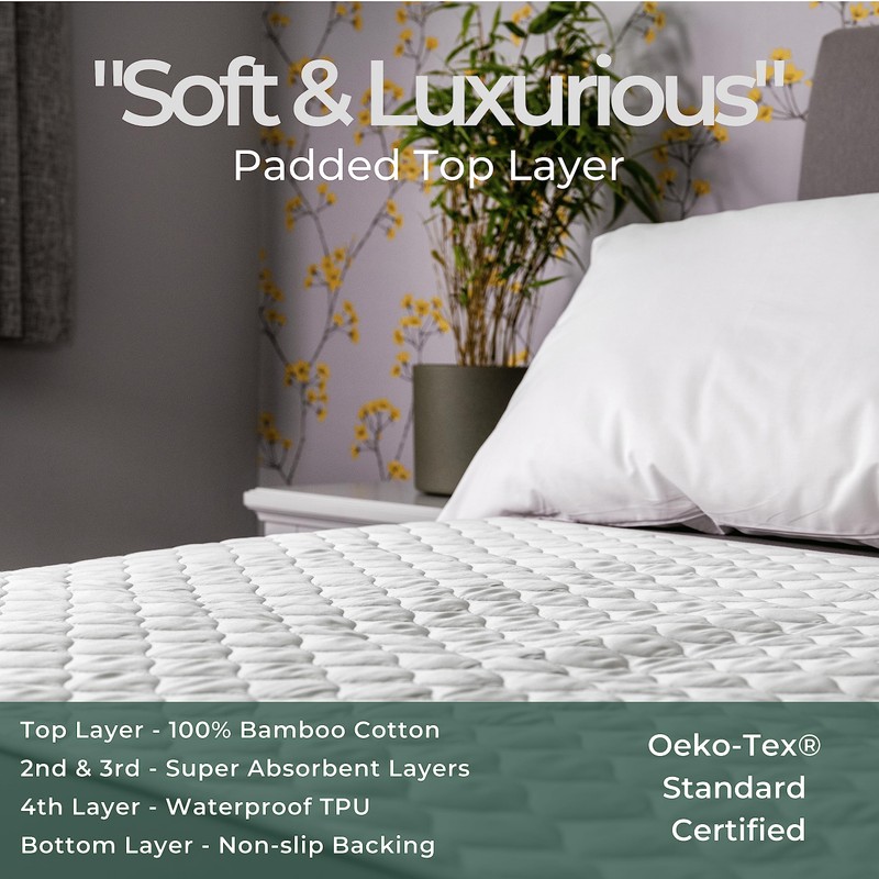 Hygge Sheets Bamboo Organic Single Bed Incontinence Bed Pads for
