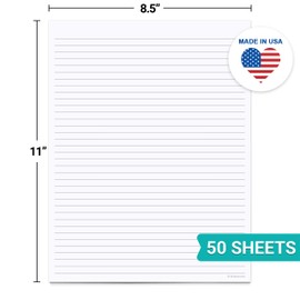 321Done Ruled Notepad (8.5" x 11") College-Ruled Line Spacing, 50 Sheets, Large Letter Size Glued Edge Notepad, Tear Off, Planning Memo Pad, Made in USA - Unisex Minimalist Simple Lined
