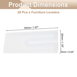 uxcell Nylon Plastic Shims for Leveling, 20 Pcs Non-Slip Adjustable Blocks Multi-Purpose Plastic Wedges for Home Furniture, Toilet, Bed, Restaurant Table Wedges, Clear