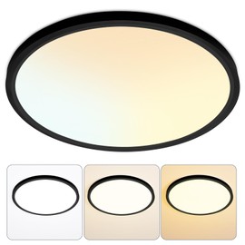 HOVENLA 9 Inch LED Flush Mount Ceiling Light 18W, 5000K Daylight Black Closet Light Fixture Ceiling Mount, Non-Dimmable 1800lm Super Bright LED Ceiling Light, LT0146-TY