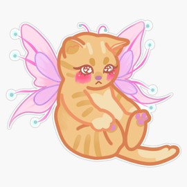 Fairy Cat (#3) Âœ¨ Bumper Sticker Vinyl Decal 5"
