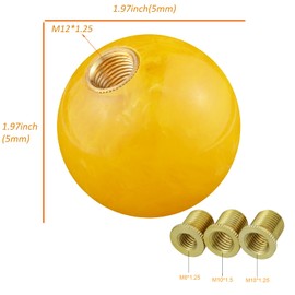 Arenbel Car Gear Shifter Lever Knob Polished Ball Shift Stick Handle Replacement Fit Most Manual Auto Vehicles, Yellow