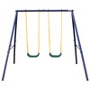 KL KLB Sport A-Frame Metal Swing Set - Outdoor Backyard Playground for Kids, Toddlers (Two Seat Swing Set)