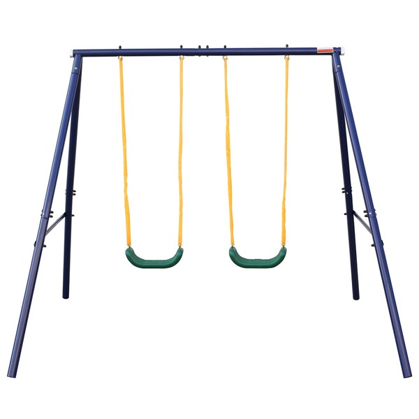 KL KLB Sport A-Frame Metal Swing Set - Outdoor Backyard