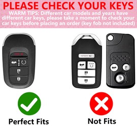 Simocky - Funda para llavero con llavero de diamante, carcasa para llave de coche para mujer, compatible con Honda 2023 2024 Accord Civic HRV CRV Pilot Smart Remote Key Protector (5 botones, lazo