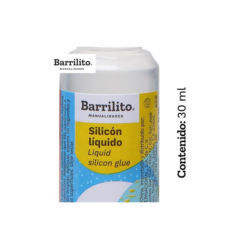 Barrilito Silicón liquido de 30 ml, 1 unidad. SL30