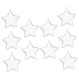 Abaodam 10 Pcs Clear Christmas Tree Ornament Balls Star Shaped Plastic Multipurpose Hanging Ball Decoration Party Decoration