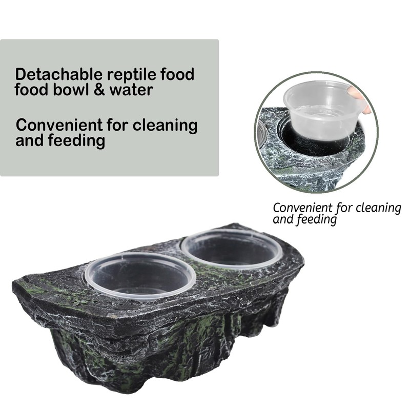 PINVNBY Reptile Feeding Ledge with Suction Cups,Crested Gecko Feeder Ledges