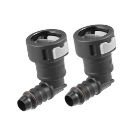 A ABSOPRO 2pcs Fuel Line Quick Connect 90 Degree Push-On Single Barb Adapter Connector for 12mm to 1/2 Rubber Tubing Item Replacement