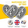 Awesome 2 x Heart Stickers 10 cm - BW -