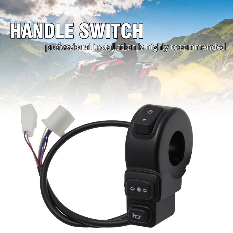 GMAPATS Universal 7/8" 22MM Handlebar Switch, Integrated Motorcycle Horn and