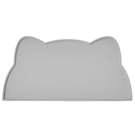 Napfunterlage Katzen Hund, 52x30 cm Silikon wasserdichte Futterunterlage rutschfeste Futternäpfe Wassernapf Katzenmatte (Dunkel Grau)