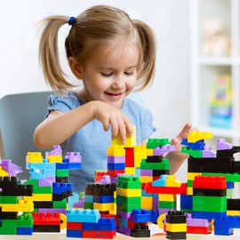 Dimple Large Blocks for Toddlers/Kids (300-Piece Set) Stackable, Multi-Colored, Interlocking Toys Safe, Non-Toxic Plastic Bright Colors, Waterproof Boys and Girls Age 3 +
