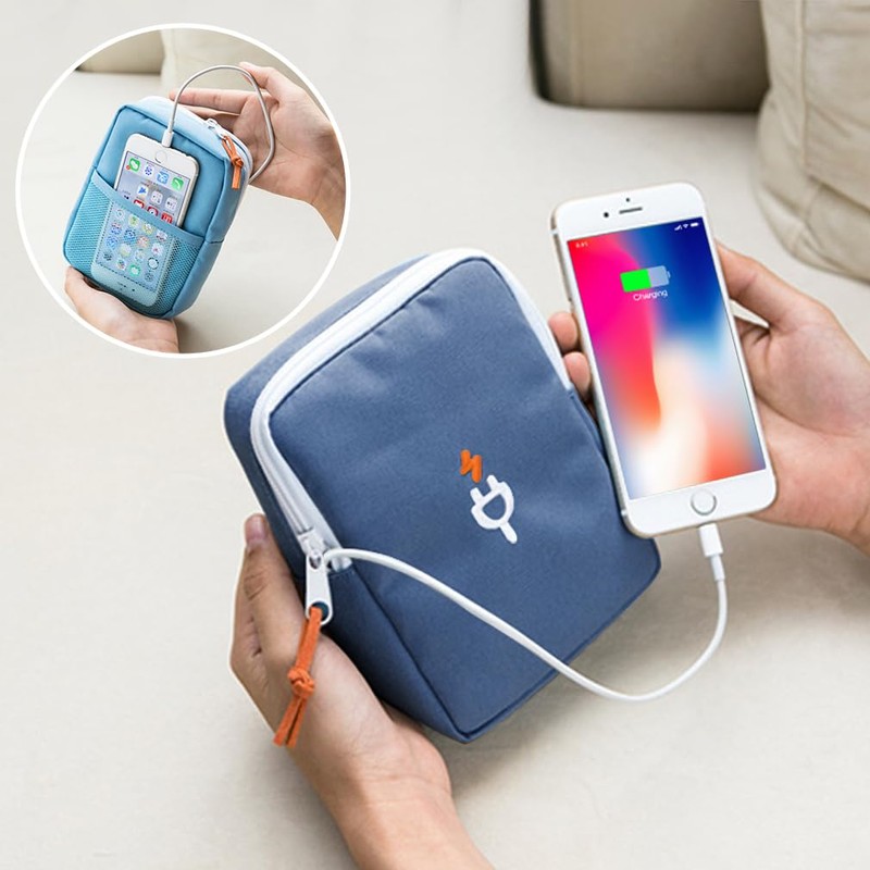 iSuperb コード・ケーブルオーガナイザー ACアダプタ用ポーチ デジタル機器収納ケース PC周辺小物収納 アクセサリーケース マウス収納 汎用ポーチ モバイルバッテリー用 収納