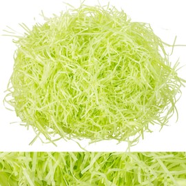 Whaline Basket Grass Craft Shredded Tissue Raffia Gift Filler Paper Shreds for DIY Gift Packaging Easter Basket Filling Egg Stuffer Party Supplies Accessories Decoration, 120g, 4 Oz (Light Green)