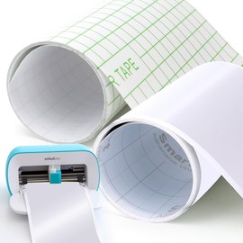 Occzin Smart Vinyl for Cricut Joy - 14 x 500 cm White Smart Vinyl Permanent with Transfer Film Rolls Vinyl Film Plotter Set Long Size for DIY Patterns Decorative Stickers Craft Decoration